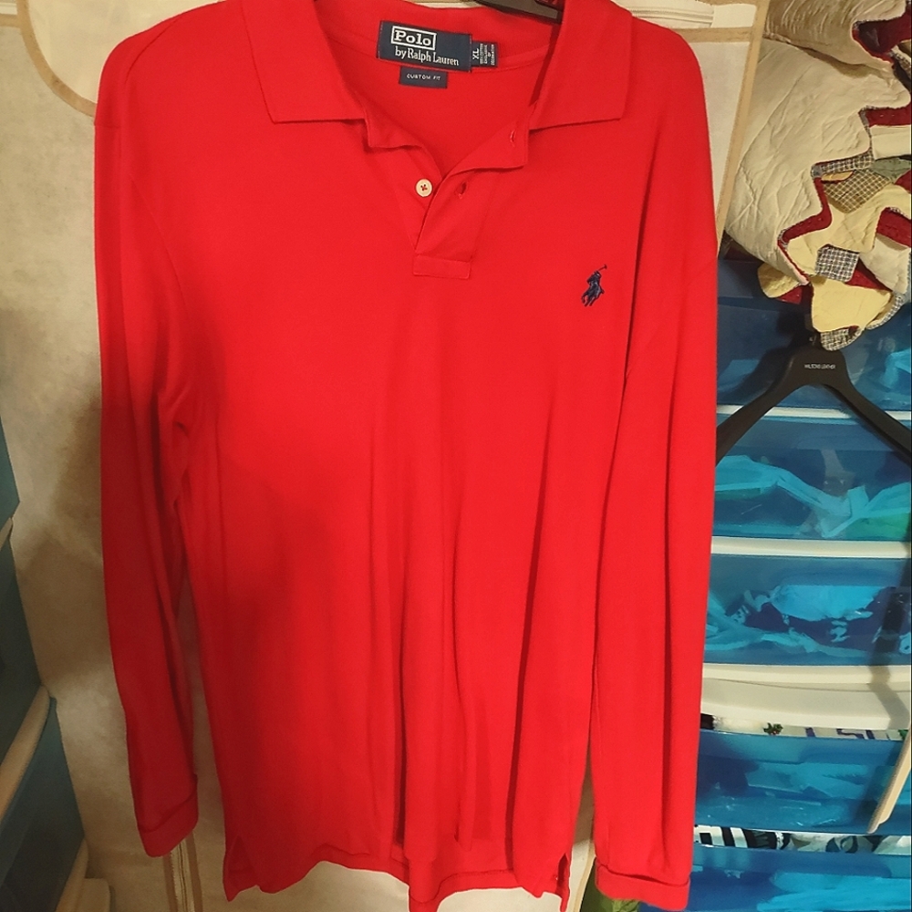 Polo by Ralph Lauren Men's Red Long Sleeve Shirt